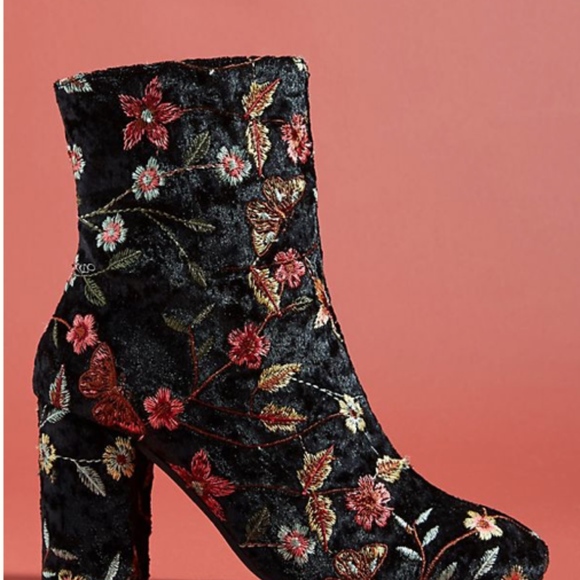 Anthropologie Shoes - Anthropologie boots Elysess velvet embroidered NEW